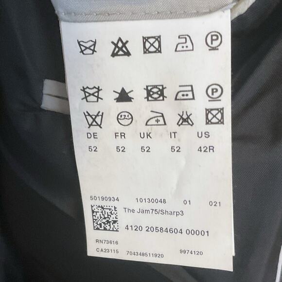 Hugo Boss Men's Jacket Navy Blue 42R The Jam75 Slim Fit Virgin Wool - Picture 14 of 16